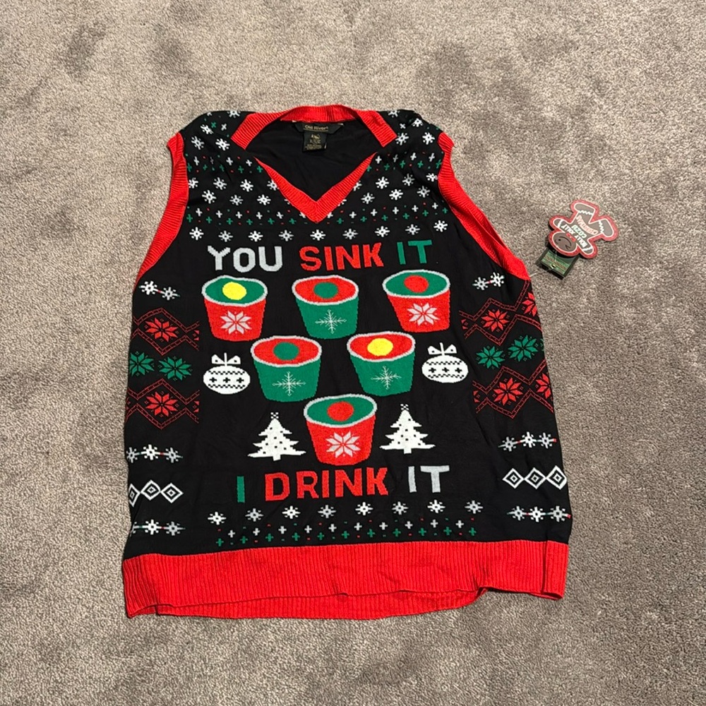Old River You Sink It I Drink It Christmas Vest
